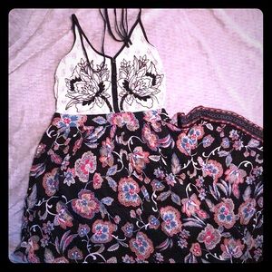 Floral Print Halter Maxi